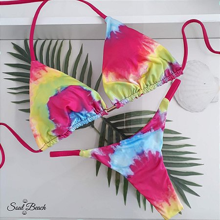 Biquíni Dupla-Face Calcinha Fita - TieDie Pink