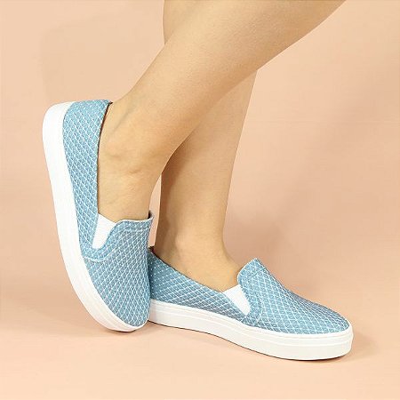 slip on azul feminino