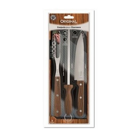 Kit para Cozinha 3 Peças Garfo Faca e Chaira Kala