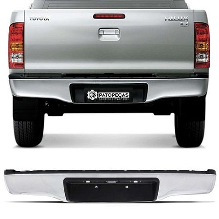 Parachoque Traseiro Hilux Pick-up 2005 / 2015 - Cromado com Suporte