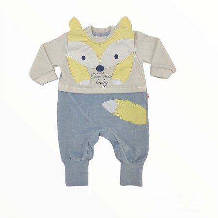 Macacão Plush Luxo Otolina Raposa Azul