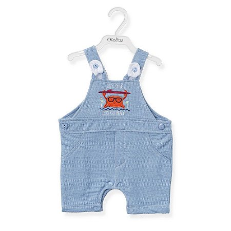 Banho de Sol Curto Bebê Otolina My Baby Siri Jeans Azul Claro