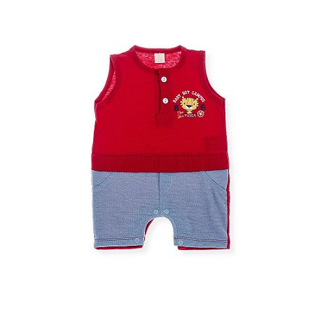 Banho de Sol Curto Bebê Otolina Tigre Vermelho c/ Jeans
