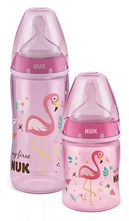 Kit 2 Mamadeiras My First Nuk 150 e 300Ml Flamingo Rosa