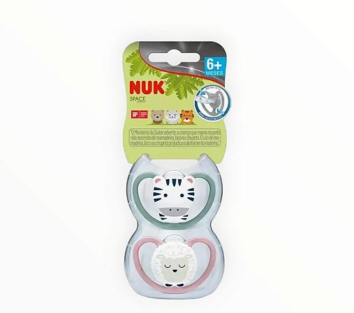 Kit 2 Chupetas Nuk Space Girl 6+ Meses Animaizinhos