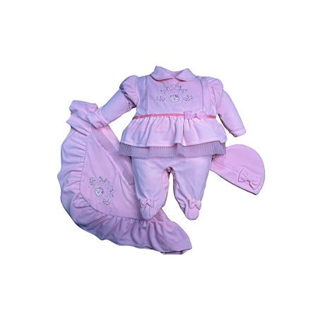 Saída Maternidade Rosa Raposinha Plush Otolina My Baby