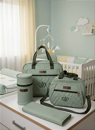 Kit Bolsa Maternidade Lud Baby 5 Peças Verde