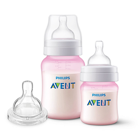 Kit 2 Mamadeiras 125/260ml + Bico N°4 6+m Rosa Philips Avent