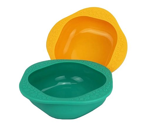 Kit 2 tigelas Silicone Marcus & Marcus Verde e Amarelo
