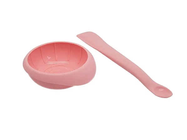 Conjunto com tigela e colher Espátula Marcus & Marcus Rosa
