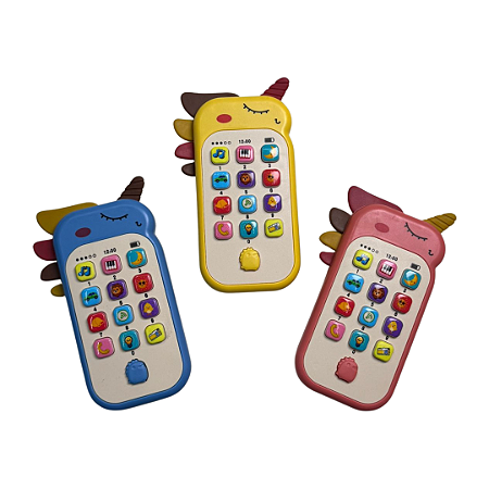 Brinquedo Telefone Musical Infantil Unicórnio Som e Luz Kbum