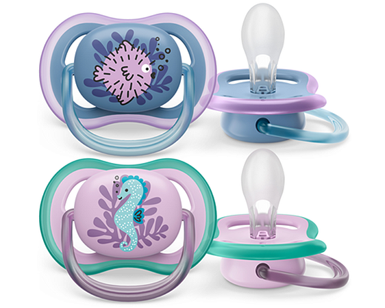 Chupeta Dupla Ultra Air Animais Azul e Rosa 6-18M Avent