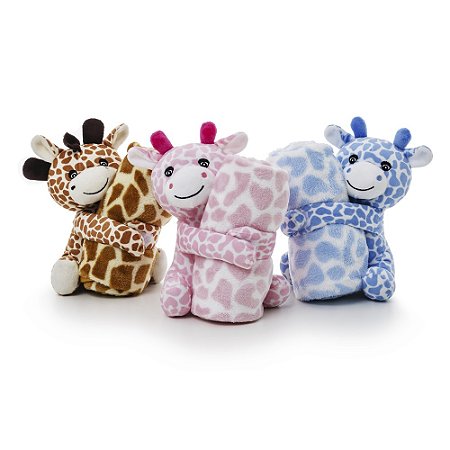 Cobertor e Bichinho de Pelúcia Girafinha Loani