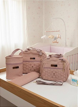 Kit Bolsa Maternidade Lud Baby 5 Peças Rosê