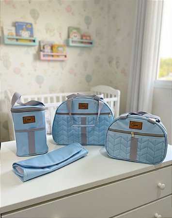 Kit Bolsa Maternidade Lud Baby 4 peças Azul