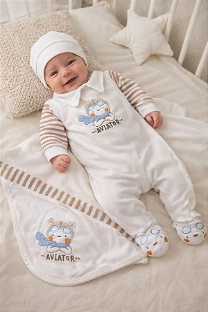 Saída Maternidade Suedine Otolina My Baby OFF Aviator