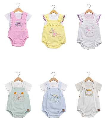 Conjunto Romper Jardineira e Camisa Presente de Anjo