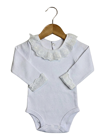 Body Gola Bordada Renda Jasmin Otolina My Baby