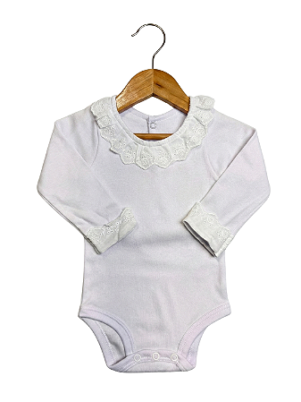 Body Gola Bordada Renda Lese Otolina My Baby