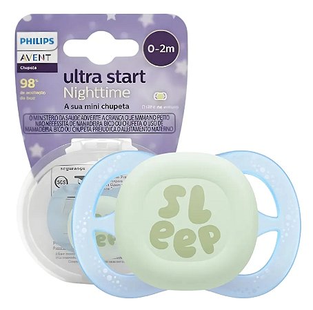 Chupeta Ultra Start Nightime Azul 0-2 Meses - Philips Avent