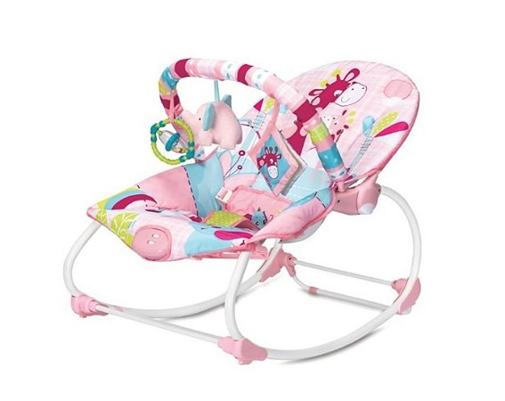 Cadeira Bebê Musical Vibratória Rocker Mastela Girafa Pink - Tos