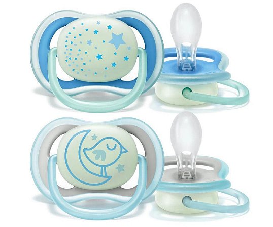Chupeta Ultra Air Dupla Night Time 6-18 Meses Menino - Avent