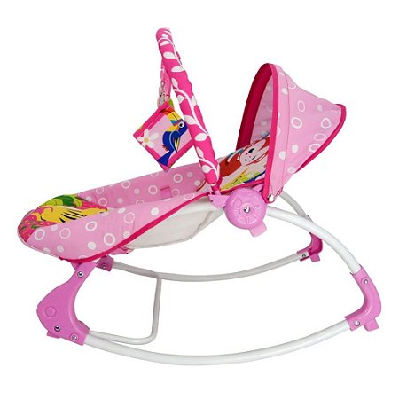 Cadeira De Descanso Musical e Vibratória Corujinha até 18 Kg Rosa 3674 Dican