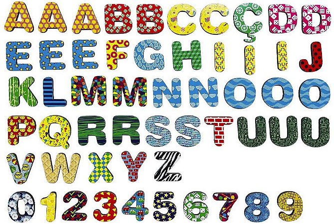 Letras e Números 3cm - Brinquedo Educativo Imantado