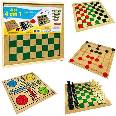 Jogo de Tabuleiro Ludo Clássico Brinquedo Infantil Madeira