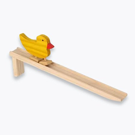 Pato com Rampa de Madeira - Brinquedo Educativo com Movimento