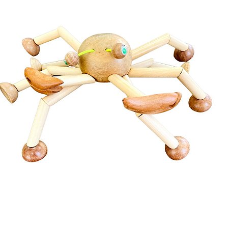 Brinquedo de madeira articulado - Caranguejo Geribá