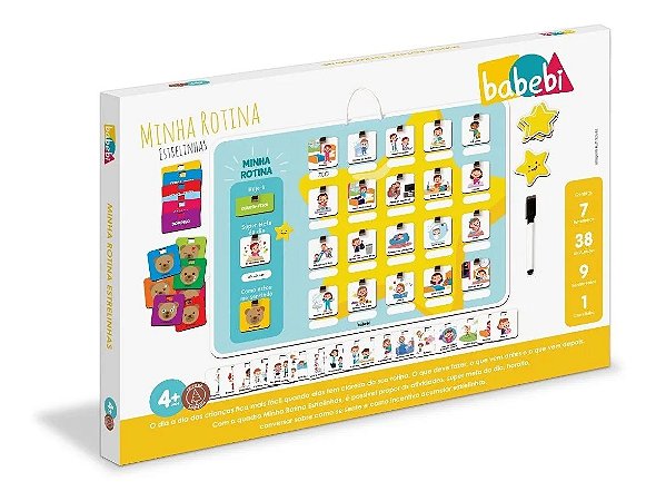 Quadro Minha Rotina Estrelinhas - Brinquedo Educativo