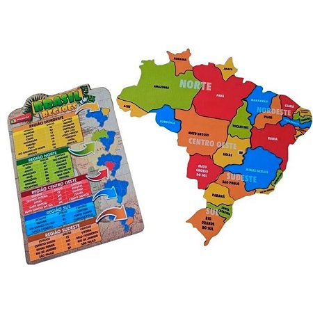 Quebra-cabeça Mapa do Brasil - Regiões Brasileiras