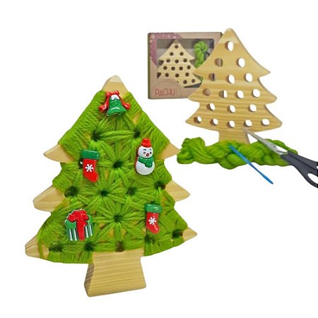 Alinhavo Árvore Pinheiro de Natal- Brinquedo Educativo de Madeira - Ioiô de  Pano Brinquedos Educativos