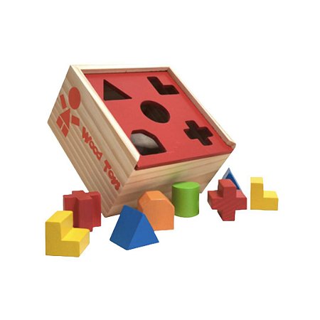 Brinquedo de Madeira - Caixa Passa Passa Formas Geométricas