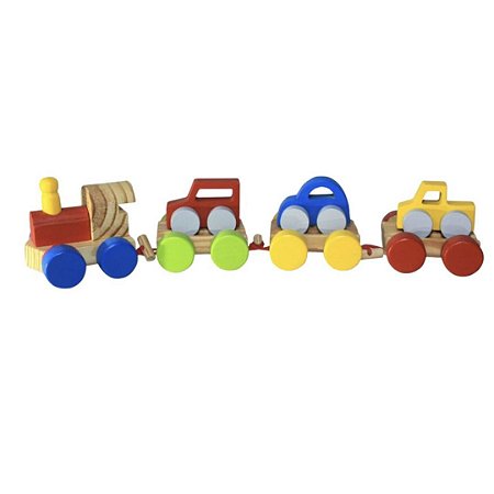 Mini Trem de Madeira - Médio - Woodtoys - Ioiô de Pano Brinquedos Educativos