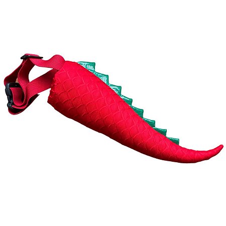 Cauda Dinossauro Vermelha com detalhes Verdes - Fantasia Infantil