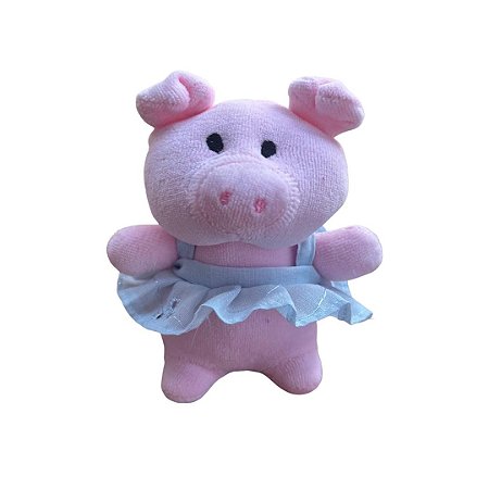 Mini Porquinha Bailarina - Bicho de Pano Tecido Antialérgico Zip Toys