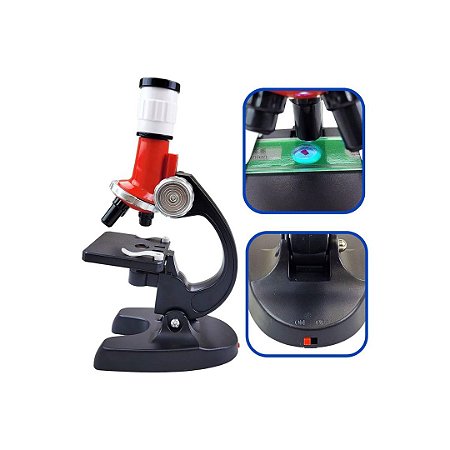 Kit Microscópio Infantil - Brinquedo Educativo de Cientista