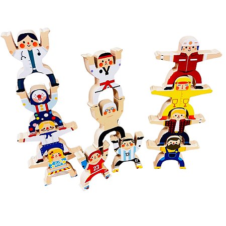 Equilibristas 15 peças - Brinquedo Educativo Madeira ShinyToys
