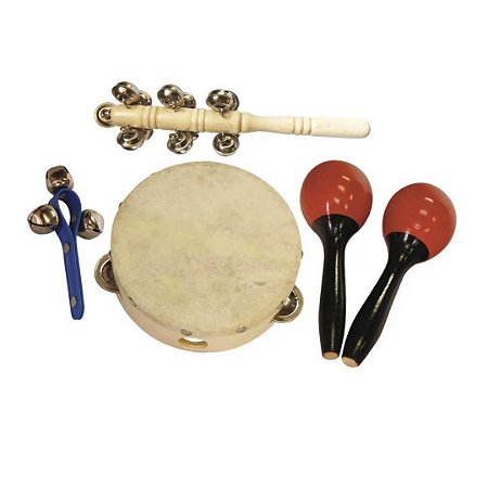Kit de Percussão 4 peças - Bandinha Ritmica Conjunto Musical