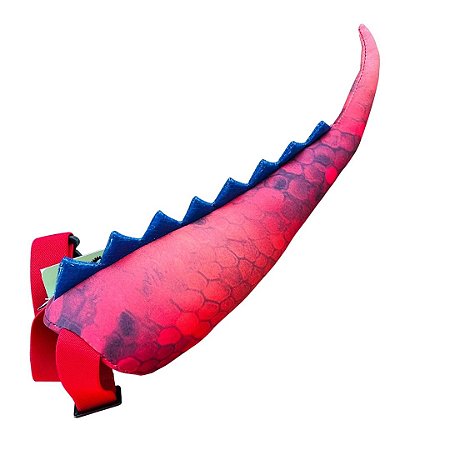 Cauda Dinossauro Vermelha Estampada com detalhes - Fantasia Infantil