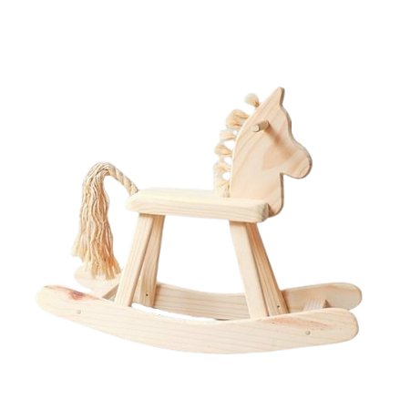 Cavalo de Balanço de Madeira com Crina - Brinquedo Educativo