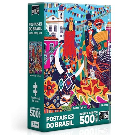 Postais do Brasil: Festas Típicas 500 peças Nano - Quebra Cabeça Toyster