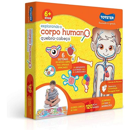 Explorando O Corpo Humano 120 peças - Quebra-Cabeça Educativo Toyster