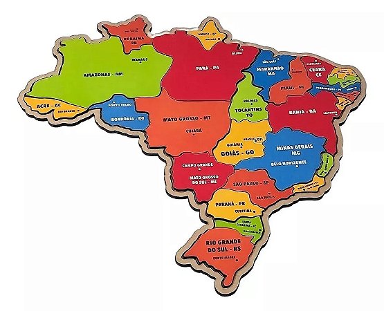 Quebra-Cabeça Mapa do Brasil - Estados e Capitais