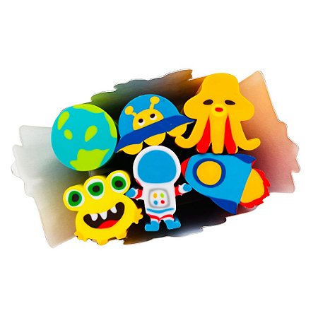 Kit Borrachas Espaço 6 peças - Papelaria Fofa