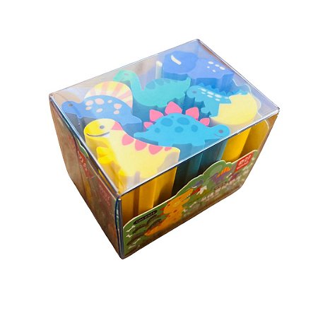 Kit Borrachas Dinossauros 6 peças - Papelaria Fofa