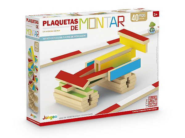 Plaquetas De Montar 40 Peças - Brinquedo Educativo Junges