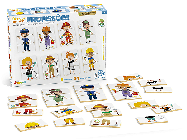 Quebra-Cabeça Descobrindo Profissões - Brinquedo Educativo Junges